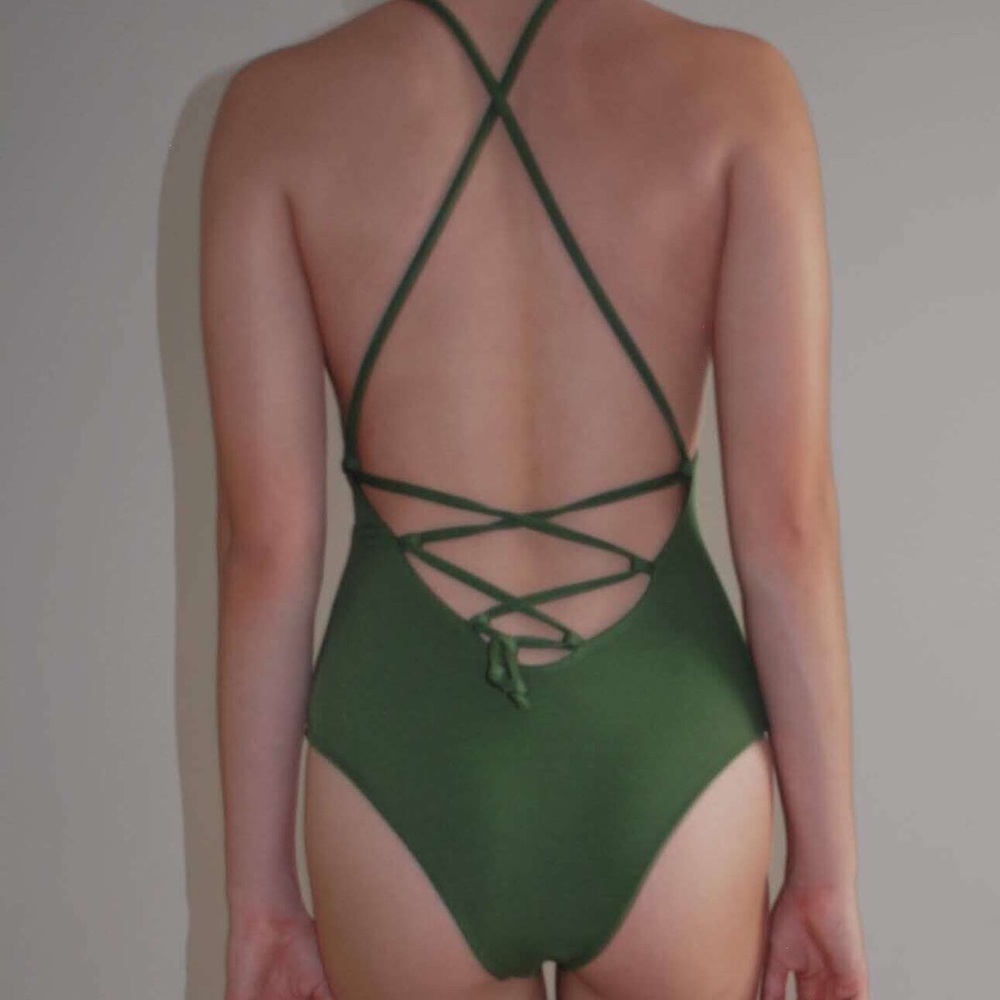 Green one piece swimsuit